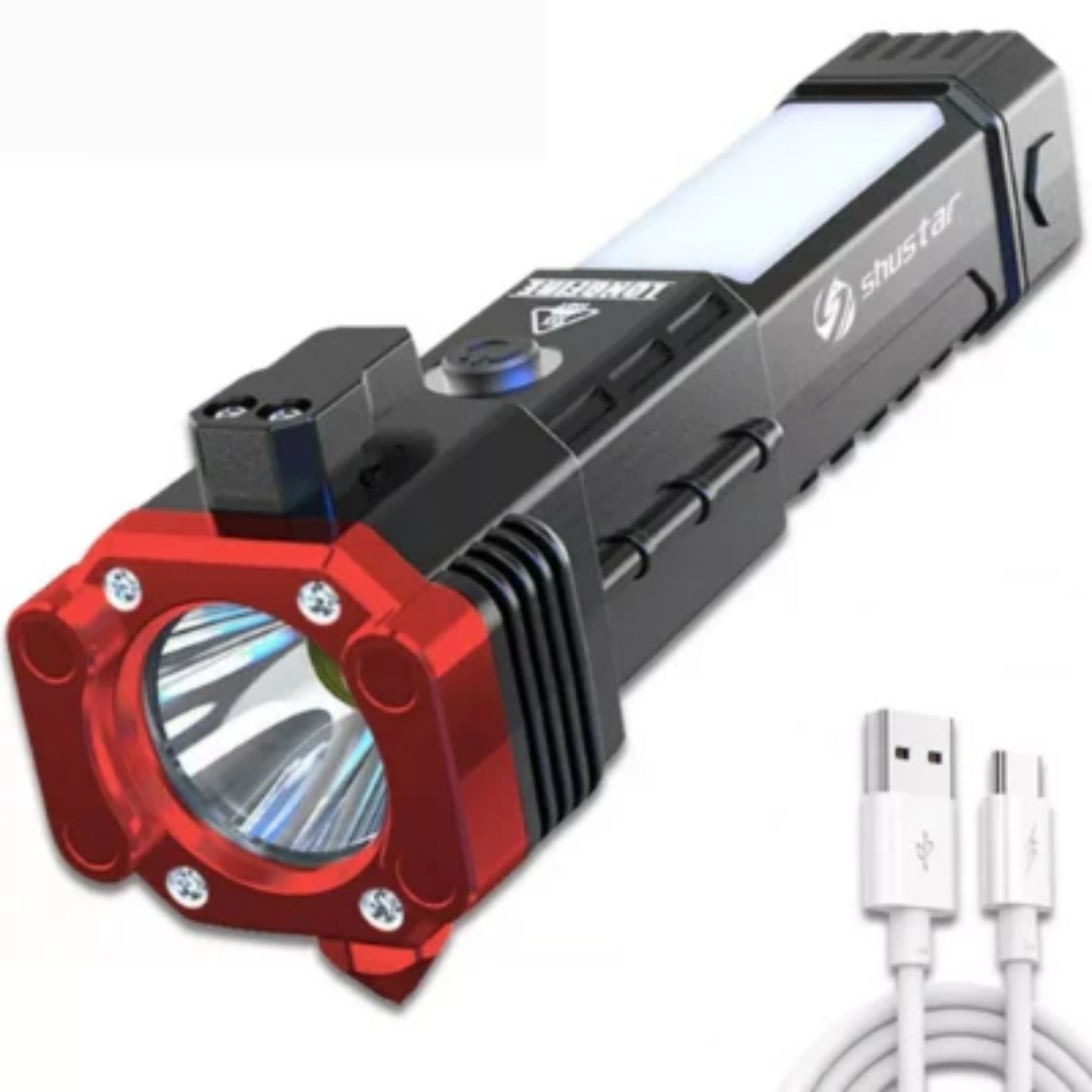martillo linterna 6 en 1🔦Una herramienta para salir de apuros en cualquier ocasión🔨