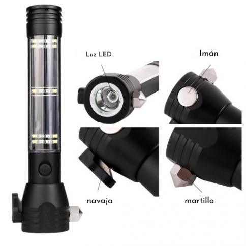 martillo linterna 6 en 1🔦Una herramienta para salir de apuros en cualquier ocasión🔨
