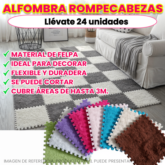 ALFOMBRA ROMPECABEZAS DE FELPA 🤩😱 ¡Cada paquete trae 24 piezas!