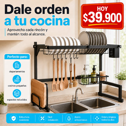 ORGANIZADOR DE PLATOS 😱😍 ¡Aumenta un 80% el espacio para secar y guardar la loza!