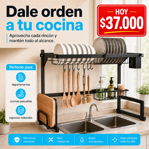 ORGANIZADOR DE PLATOS 😱😍 ¡Aumenta un 80% el espacio para secar y guardar la loza!